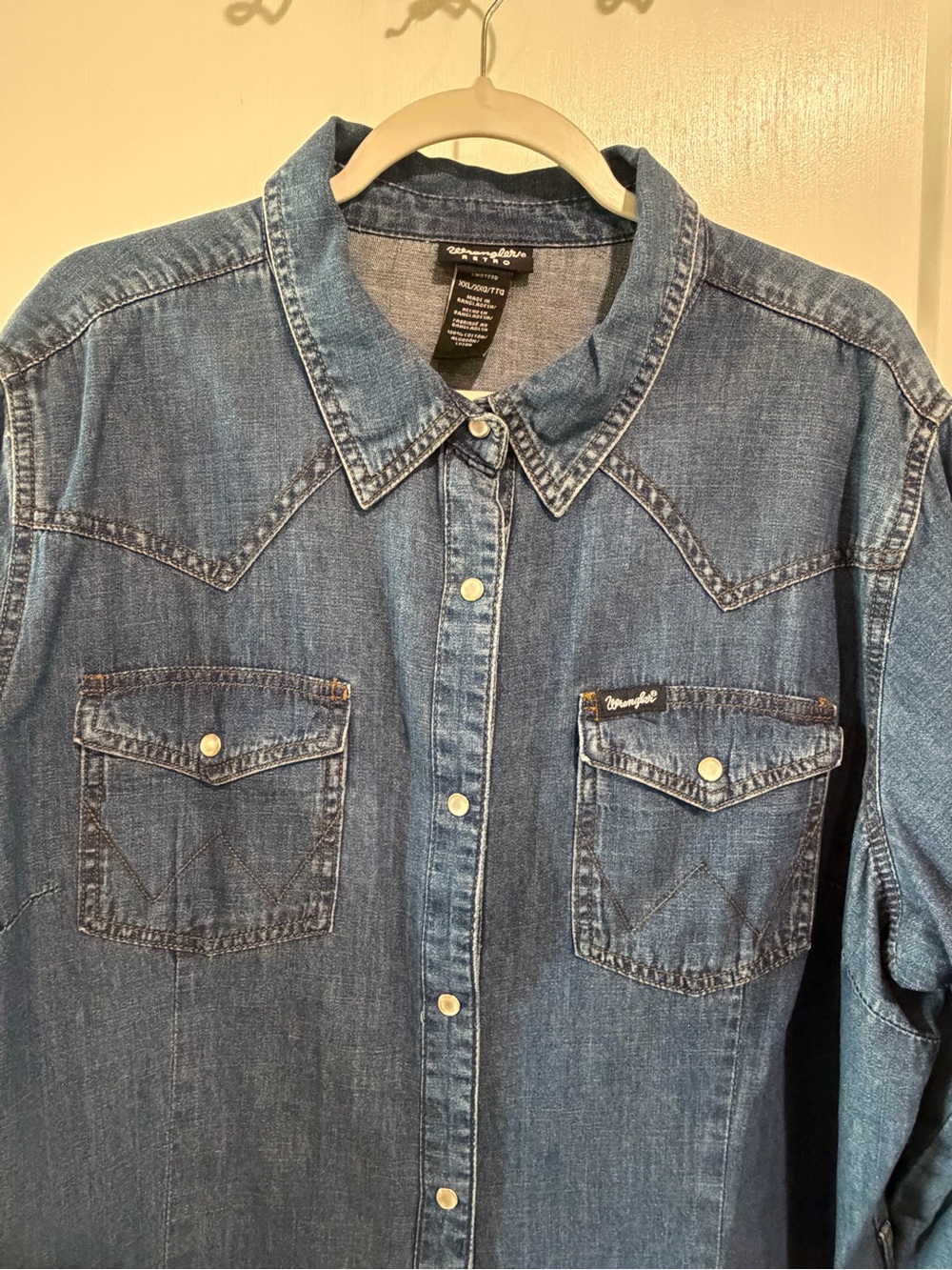 Wrangler Blue Denim Midi Shirt Dress - Picture 2 of 8